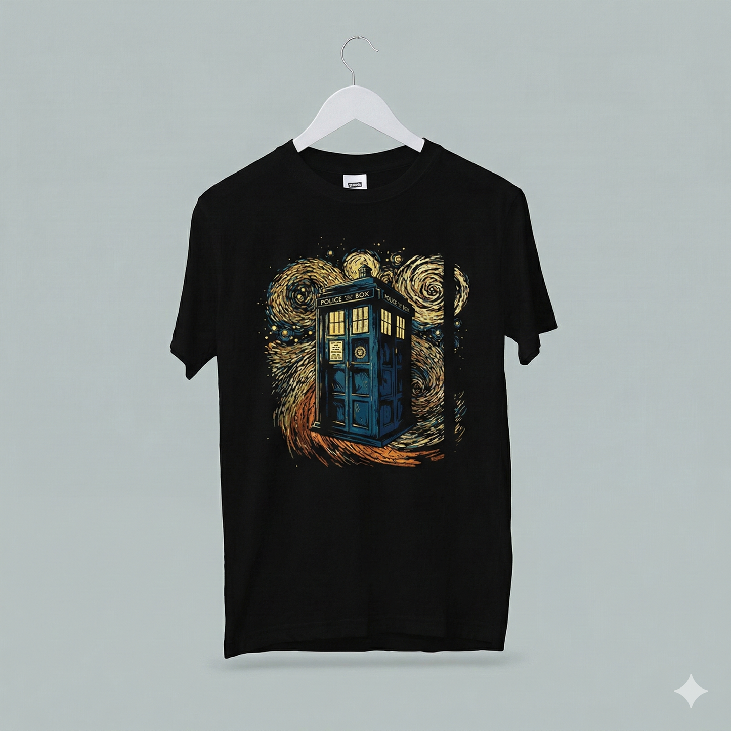 Starry Night TARDIS Graphic Tee – Premium Artistic Cotton Crewneck