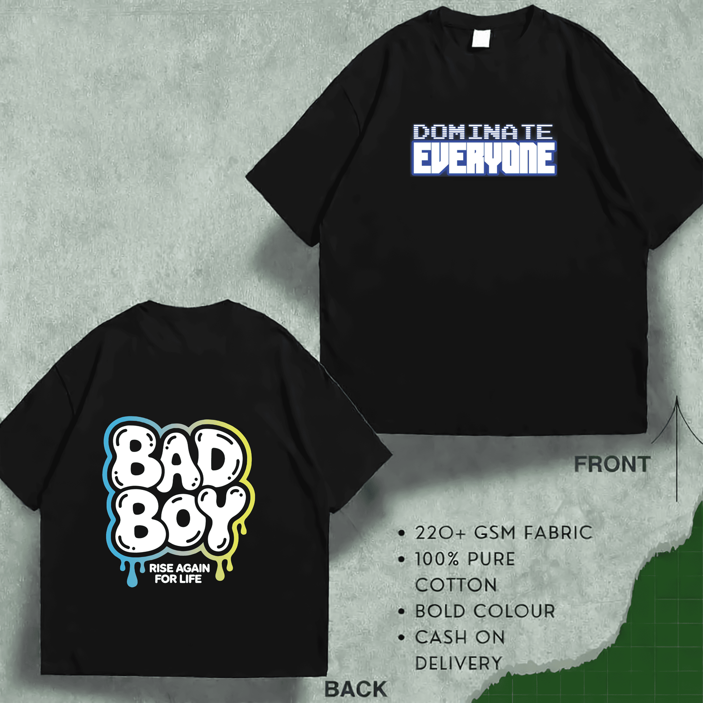 Bad Boy Premium quality Drop Shoulder with stunning DTF print