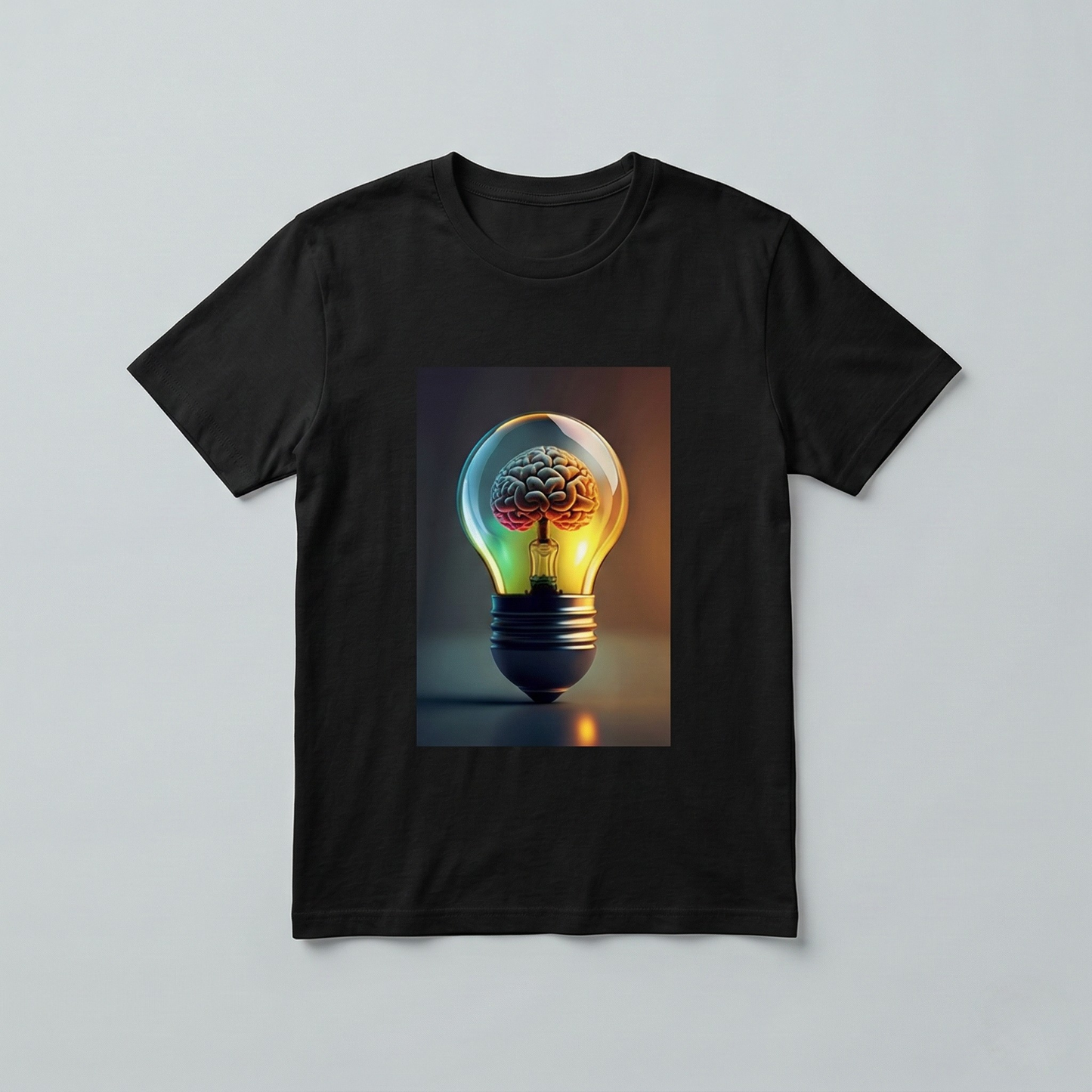 "The Spark of Intellect" – Premium Graphic T-Shirt (Brain Lightbulb Design)