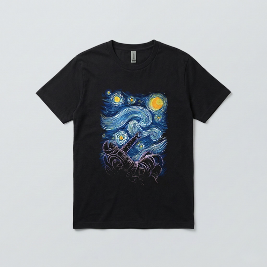 Starry Night Astronaut Premium Graphic T-Shirt